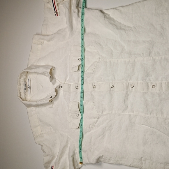 Tommy Hilfiger Women  100% Linen Button down Shirt Size 1X - Picture 6 of 10